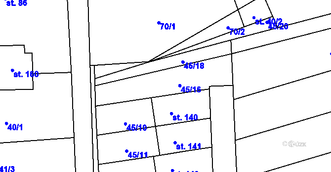 Parcela st. 45/16 v KÚ Vinary u Smidar, Katastrální mapa