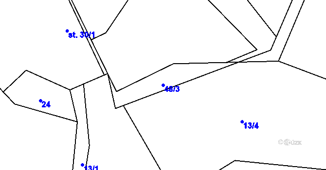 Parcela st. 48/3 v KÚ Vinary u Smidar, Katastrální mapa