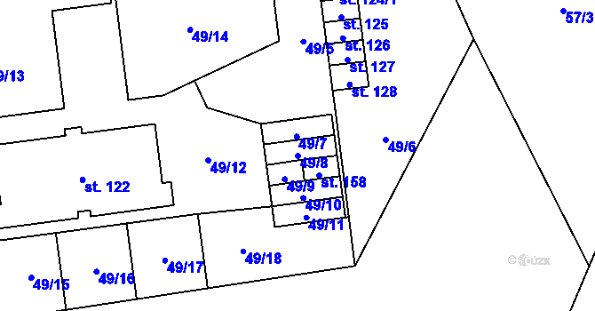 Parcela st. 49/8 v KÚ Vinary u Smidar, Katastrální mapa