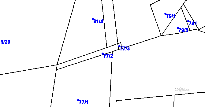 Parcela st. 77/2 v KÚ Vinary u Smidar, Katastrální mapa