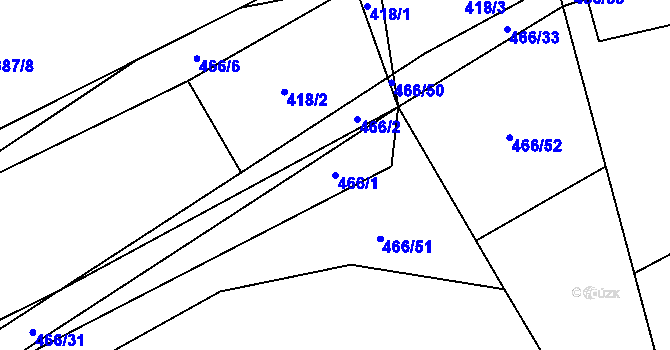 Parcela st. 466/1 v KÚ Vinary u Smidar, Katastrální mapa