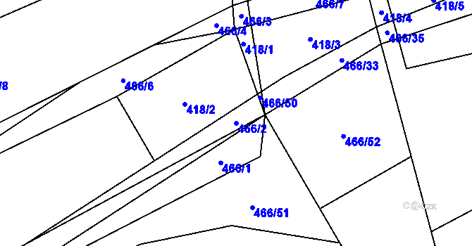 Parcela st. 466/2 v KÚ Vinary u Smidar, Katastrální mapa