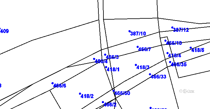 Parcela st. 466/3 v KÚ Vinary u Smidar, Katastrální mapa