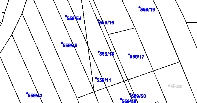 Parcela st. 559/15 v KÚ Vinary u Smidar, Katastrální mapa