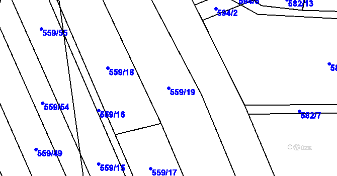 Parcela st. 559/19 v KÚ Vinary u Smidar, Katastrální mapa
