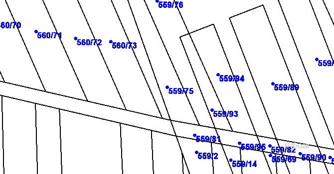 Parcela st. 559/75 v KÚ Vinary u Smidar, Katastrální mapa