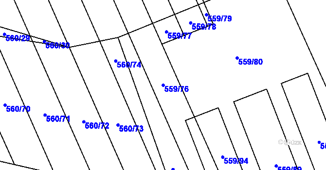 Parcela st. 559/76 v KÚ Vinary u Smidar, Katastrální mapa
