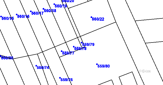 Parcela st. 559/79 v KÚ Vinary u Smidar, Katastrální mapa