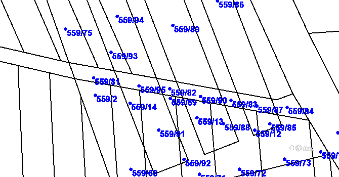 Parcela st. 559/82 v KÚ Vinary u Smidar, Katastrální mapa
