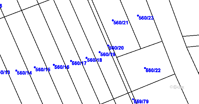 Parcela st. 560/19 v KÚ Vinary u Smidar, Katastrální mapa