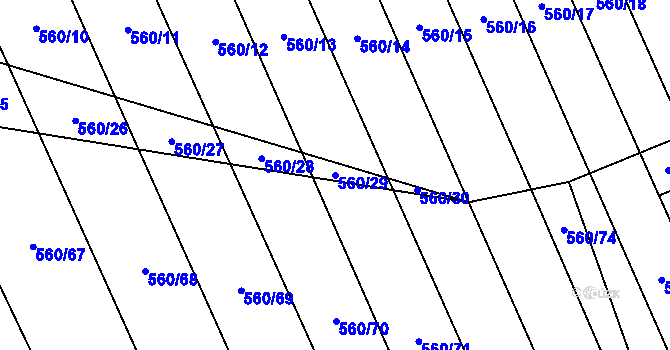 Parcela st. 560/29 v KÚ Vinary u Smidar, Katastrální mapa