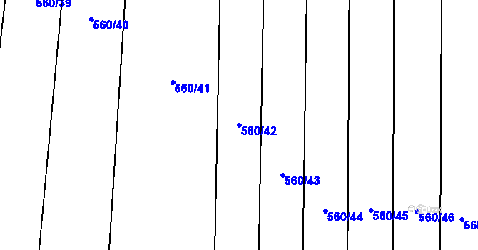 Parcela st. 560/42 v KÚ Vinary u Smidar, Katastrální mapa
