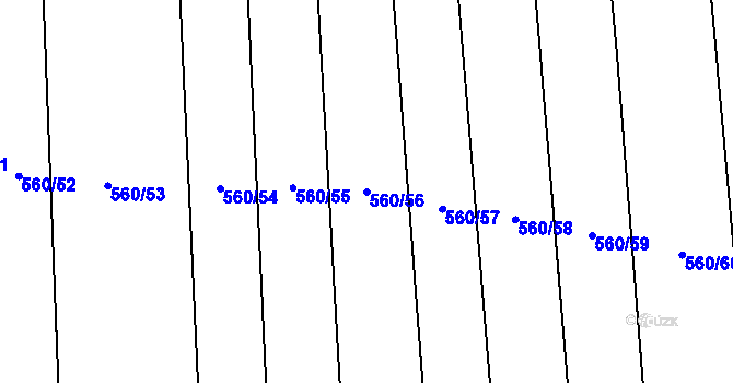Parcela st. 560/56 v KÚ Vinary u Smidar, Katastrální mapa