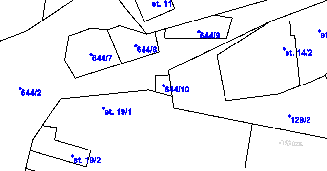 Parcela st. 644/10 v KÚ Vinary u Smidar, Katastrální mapa