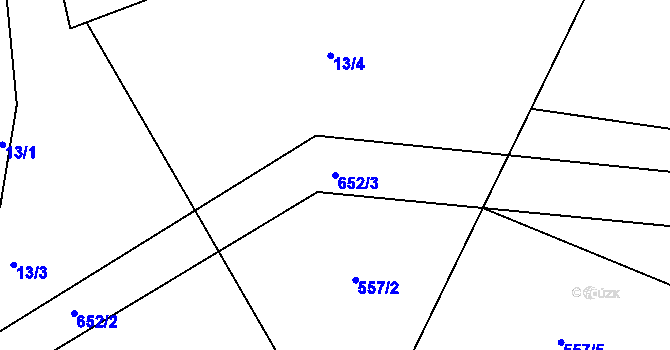 Parcela st. 652/3 v KÚ Vinary u Smidar, Katastrální mapa