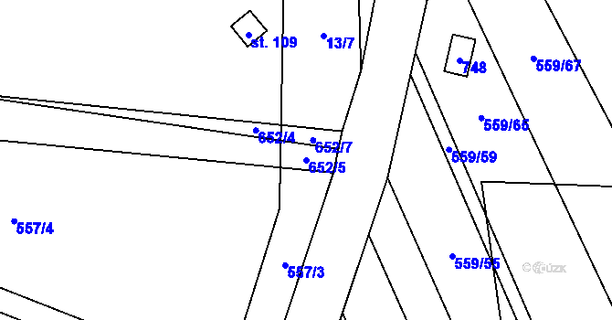 Parcela st. 652/5 v KÚ Vinary u Smidar, Katastrální mapa