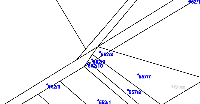 Parcela st. 652/8 v KÚ Vinary u Smidar, Katastrální mapa