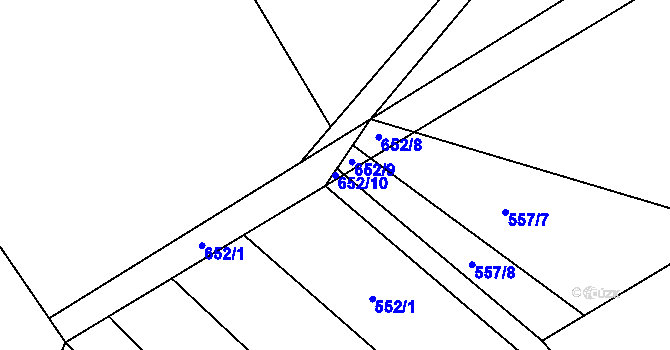 Parcela st. 652/10 v KÚ Vinary u Smidar, Katastrální mapa