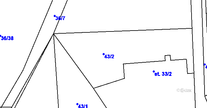 Parcela st. 43/2 v KÚ Vinary u Smidar, Katastrální mapa