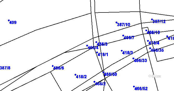 Parcela st. 466/4 v KÚ Vinary u Smidar, Katastrální mapa
