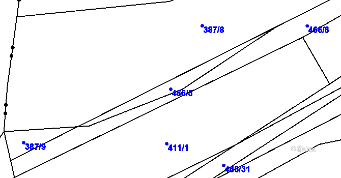 Parcela st. 466/5 v KÚ Vinary u Smidar, Katastrální mapa