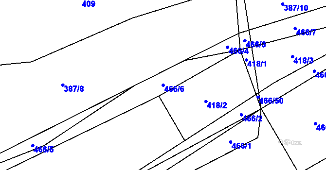 Parcela st. 466/6 v KÚ Vinary u Smidar, Katastrální mapa