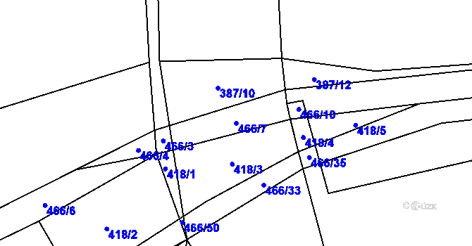 Parcela st. 466/7 v KÚ Vinary u Smidar, Katastrální mapa