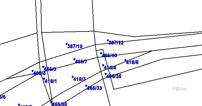 Parcela st. 466/10 v KÚ Vinary u Smidar, Katastrální mapa