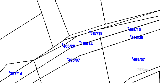 Parcela st. 466/12 v KÚ Vinary u Smidar, Katastrální mapa