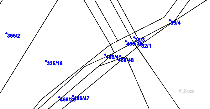 Parcela st. 466/15 v KÚ Vinary u Smidar, Katastrální mapa