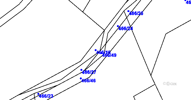 Parcela st. 466/16 v KÚ Vinary u Smidar, Katastrální mapa
