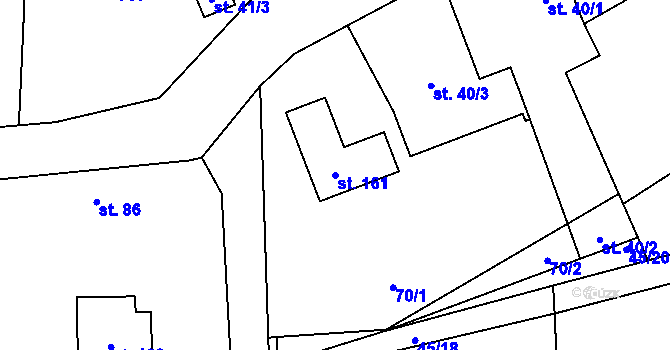 Parcela st. 161 v KÚ Vinary u Smidar, Katastrální mapa