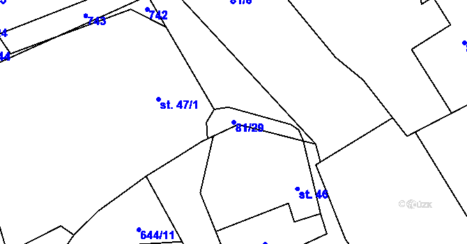 Parcela st. 81/29 v KÚ Vinary u Smidar, Katastrální mapa