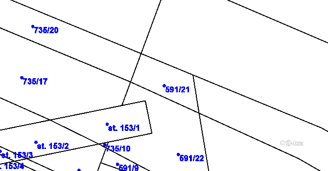 Parcela st. 591/21 v KÚ Vinary u Smidar, Katastrální mapa