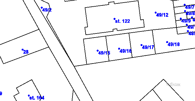 Parcela st. 49/15 v KÚ Vinary u Smidar, Katastrální mapa