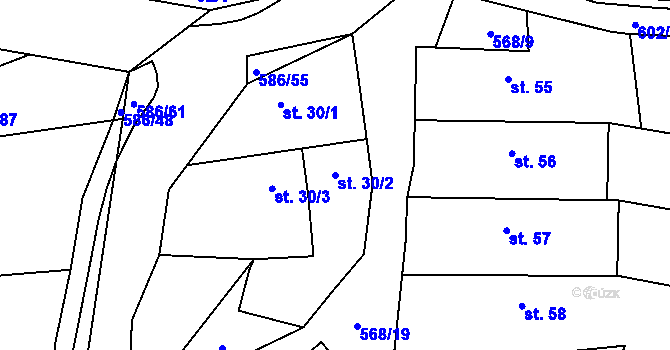 Parcela st. 30/2 v KÚ Vinary u Vysokého Mýta, Katastrální mapa