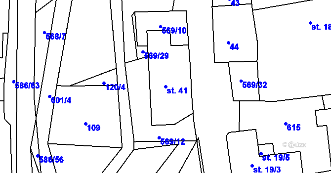 Parcela st. 41 v KÚ Vinary u Vysokého Mýta, Katastrální mapa