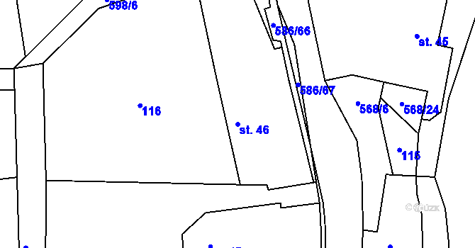 Parcela st. 46 v KÚ Vinary u Vysokého Mýta, Katastrální mapa