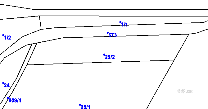 Parcela st. 25/2 v KÚ Vinary u Vysokého Mýta, Katastrální mapa