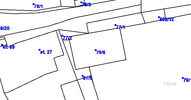 Parcela st. 79/6 v KÚ Vinary u Vysokého Mýta, Katastrální mapa