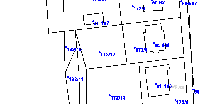 Parcela st. 172/12 v KÚ Vinary u Vysokého Mýta, Katastrální mapa