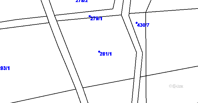 Parcela st. 281/1 v KÚ Vinary u Vysokého Mýta, Katastrální mapa