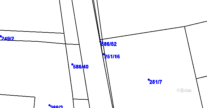 Parcela st. 251/16 v KÚ Vinary u Vysokého Mýta, Katastrální mapa