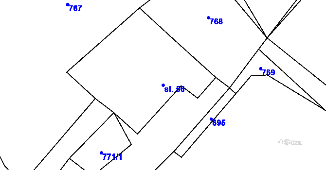 Parcela st. 56 v KÚ Vinaře, Katastrální mapa