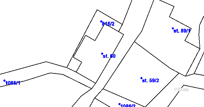 Parcela st. 60 v KÚ Vinaře, Katastrální mapa