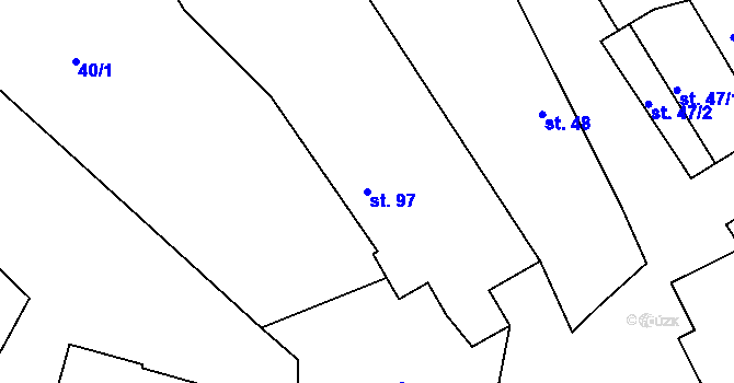 Parcela st. 97 v KÚ Vinaře, Katastrální mapa