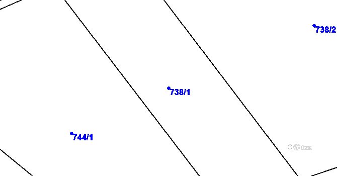 Parcela st. 738/1 v KÚ Vinaře, Katastrální mapa