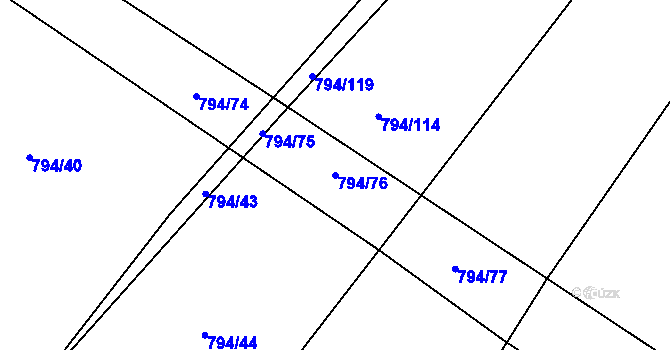 Parcela st. 794/76 v KÚ Vinaře, Katastrální mapa