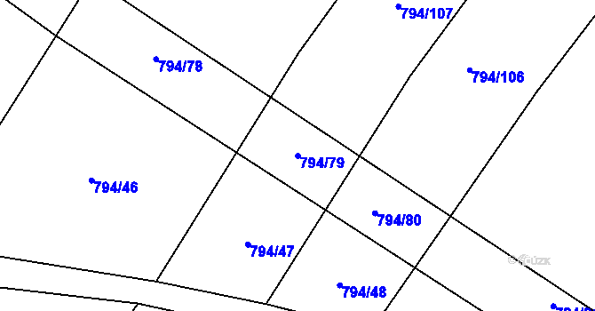 Parcela st. 794/79 v KÚ Vinaře, Katastrální mapa