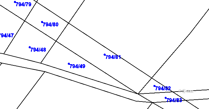Parcela st. 794/81 v KÚ Vinaře, Katastrální mapa